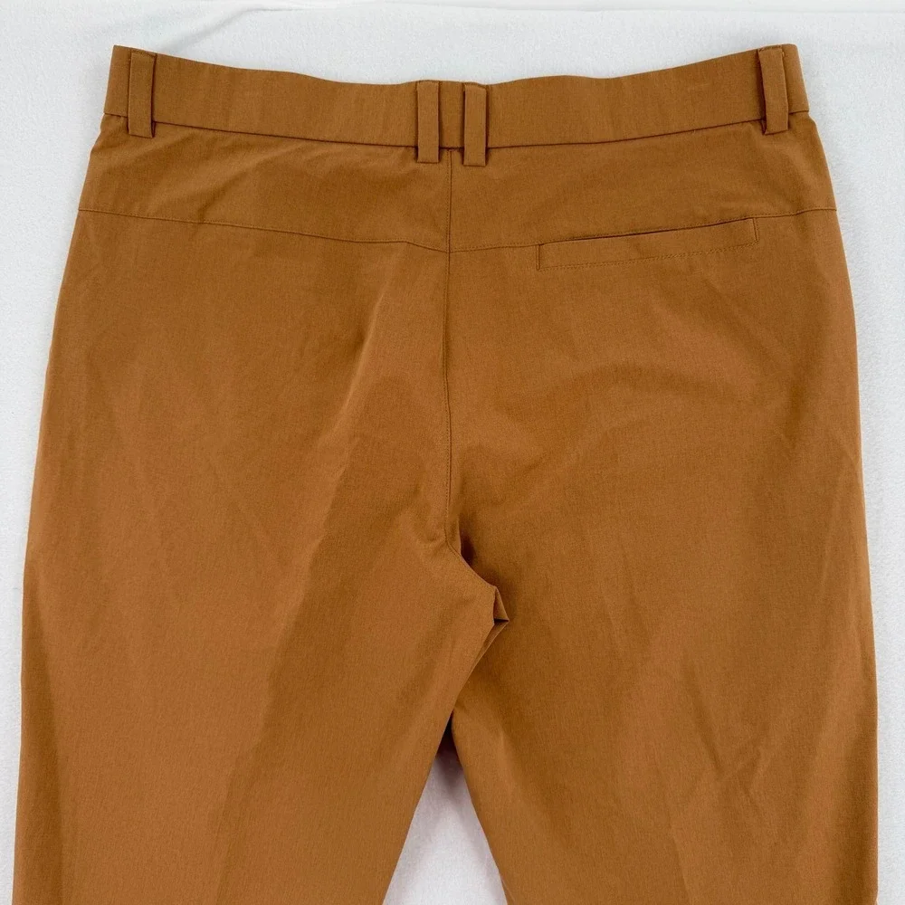 Pudolla Mens 32x34 Golf Pants Camel Brown Performance Slacks Flat Front Chino